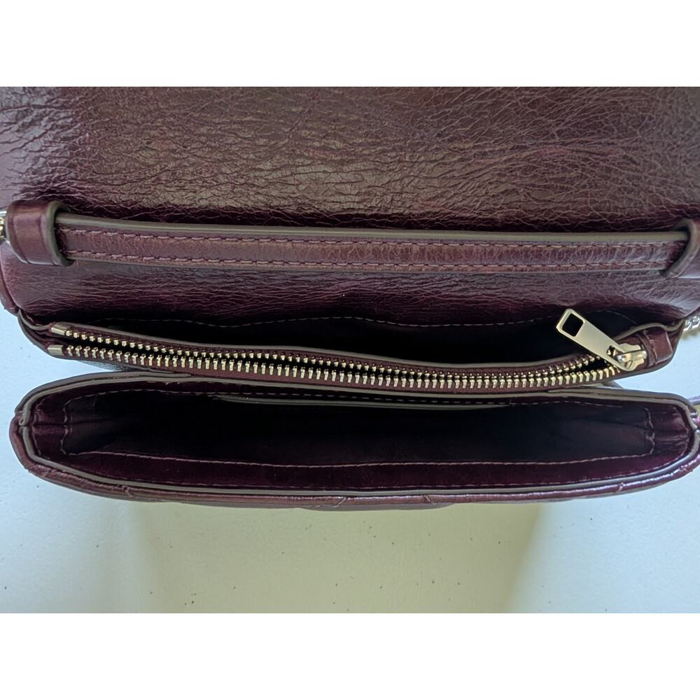 Tory Burch KIRA DIAMOND Quilt Distressed Crossbody Dark Carmine - Picture 12 of 16